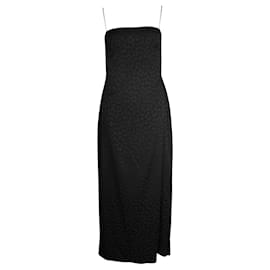 Autre Marque-Raey Black Long Leopard Print Dress-Black
