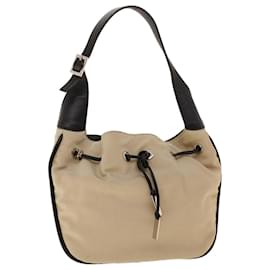 Gucci-GUCCI Shoulder Bag Nylon Beige Auth bs5213-Brown