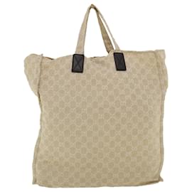 Autêntica bolsa de ombro GUCCI 114915 bege lona couro marrom