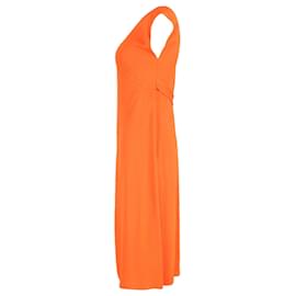 Joseph-Joseph V-Neck Dress in Orange Viscose-Orange