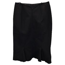 Alaïa Jupe Mi-Longue Alaia en Laine Noire Noir
