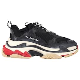 Balenciaga-Balenciaga Triple S Sneakers aus schwarzem mehrfarbigem Polyester-Schwarz