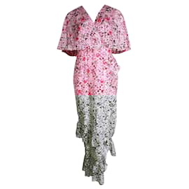 Autre Marque-Pink Floral Tiered Silk Maxi Dress-Other
