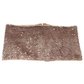 Dries Van Noten Zipped Wide Belt in Gold Sequins Golden