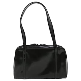 Gucci-GUCCI Shoulder Bag Patent Leather Black Auth ar8722-Black