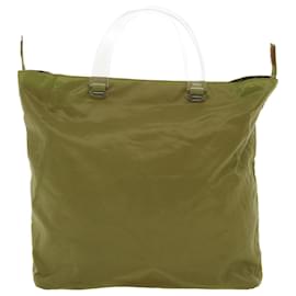 Prada-PRADA Hand Bag Nylon Khaki Auth cl412-Green