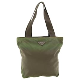 Prada-PRADA Shoulder Bag Nylon Khaki Auth 36647-Green
