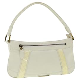 Burberry-BURBERRY Shoulder Bag Leather White Auth am2780g-White