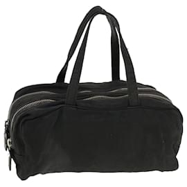 Fendi-FENDI Hand Bag Canvas Black Auth yb063-Black