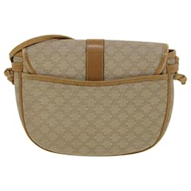 Céline-CELINE Macadam Canvas Shoulder Bag PVC Leather Beige Auth 39182-Brown