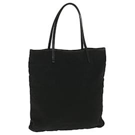 Fendi-Sac cabas en toile FENDI Zucca Noir Marron Auth ar9031-Noir