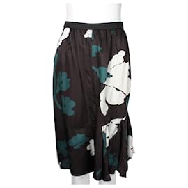 Marni-Black Print Midi Skirt with Pockets-Black