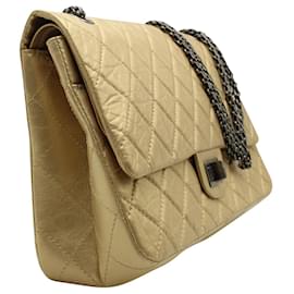 Chanel-Light Gold Reissue 2.55 Classic Maxi 227 lined Flap Bag-Golden,Metallic