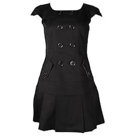 Burberry-Black Cap Sleeved Mini Dress-Black