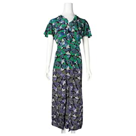 Autre Marque-turquoise, Blue & Green Silk Maxi Dress-Other