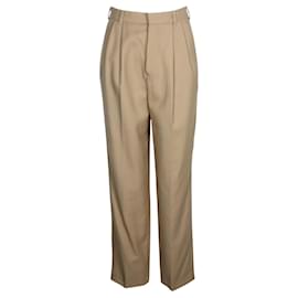 Saint Laurent-Classic Light Brown Woolen Pants-Brown