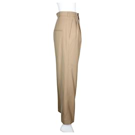 Saint Laurent-Classic Light Brown Woolen Pants-Brown