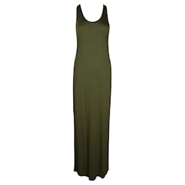 Autre Marque-Olive Green Razor Back Maxi Dress-Green