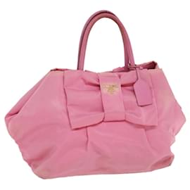 Prada-PRADA Hand Bag Nylon Pink Auth bs3964-Pink