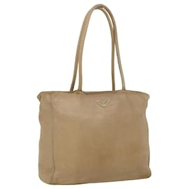 Prada-Prada Tote Bag pele de cordeiro bege original8449-Marrom