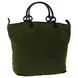 Prada-PRADA Hand Bag Nylon Green Auth bs5149-Green