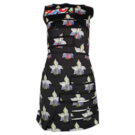 Fendi-Black Floral Print Slim Fit Dress with Mesh Panels-Other