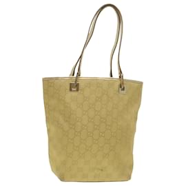 Gucci-GUCCI GG Canvas Tote Bag Gold Tone 002.1099.001998 Auth ki2751-Metallic