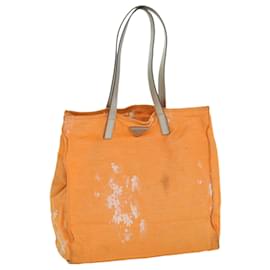 Prada-PRADA Tote Bag Canvas Orange Auth ti850-Orange