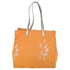 Prada-PRADA Tote Bag Canvas Orange Auth ti850-Orange