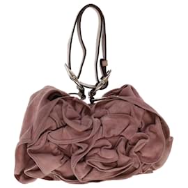 Yves Saint Laurent-SAINT LAURENT Shoulder Bag Suede Pink 112937 Auth am4598-Pink