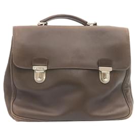 Prada-PRADA Leather Hand Bag Brown Auth ar6360-Brown