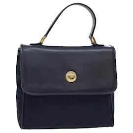 Burberry-Burberrys Nova Check Hand Bag Nylon Leather Blue Auth yk7428-Blue