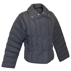 Salvatore Ferragamo Daunenjacke Polyester Grau Auth 35592 Schwarz