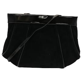 Salvatore Ferragamo-Salvatore Ferragamo Shoulder Bag Suede Nylon 2Set Black Auth bs5307-Black