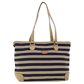 Bally-BALLY Tote Bag Canvas Beige Auth bs5502-Brown