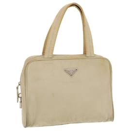 Prada-PRADA Hand Bag Nylon Beige Auth bs5267-Brown