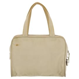 Prada-PRADA Hand Bag Nylon Beige Auth bs5267-Brown
