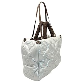 Louis Vuitton-Silver Pillow OnTheGo GM Tote Bag-Silvery,Metallic