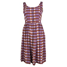 Prada-purple, Brown & Beige Sleevless Dress-Other