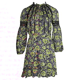Autre Marque-Veronica Beard Multicoloured Silk Dress with Lace Panelling-Other