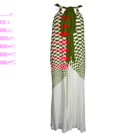 Fendi-Red and White Pleated Dress-Other