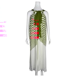 Fendi-Red and White Pleated Dress-Other