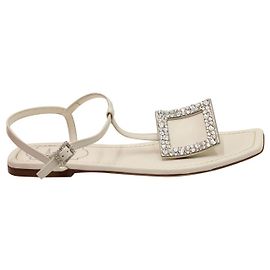 Roger Vivier Sandalias de dedo Bikiviv blancas con strass Blanco