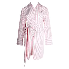 Msgm Minivestido de rayas rojas Blanco