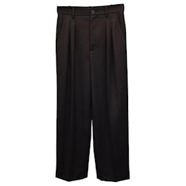 Nili Lotan-Nili Lotan Etienne Pleated Pants in Black Wool-Black