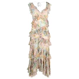 Zimmermann-Zimmermann Tiered Maxi Dress In Floral Print Silk-Other