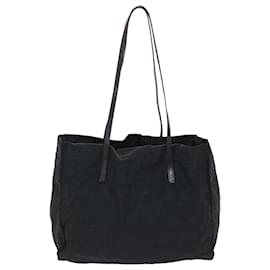 Fendi-FENDI Zucca Canvas Shoulder Bag Nylon Black Auth ep1271-Black