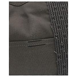 Hermès-HERMES Her Line MM Hand Bag Canvas Gray Auth hs706-Grey