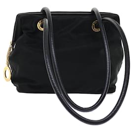 Céline-CELINE Shoulder Bag Nylon Leather Black Auth ep1289-Black