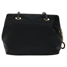 Céline-CELINE Shoulder Bag Nylon Leather Black Auth ep1289-Black